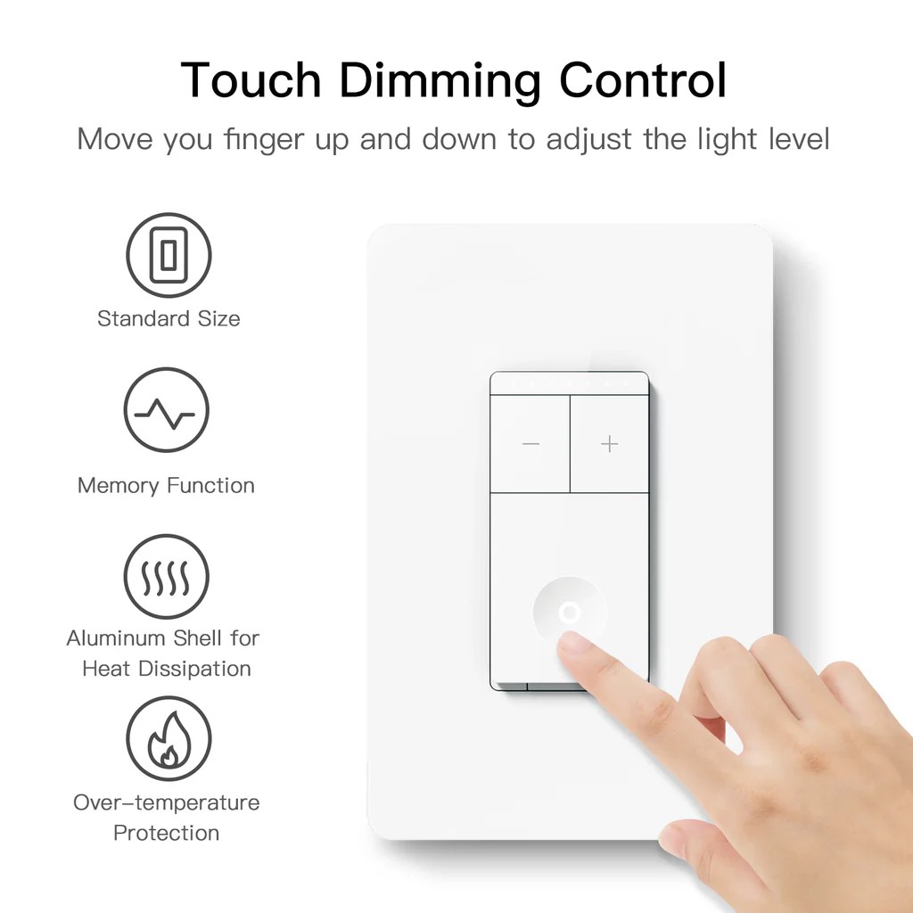 Smart light switch with dimming control