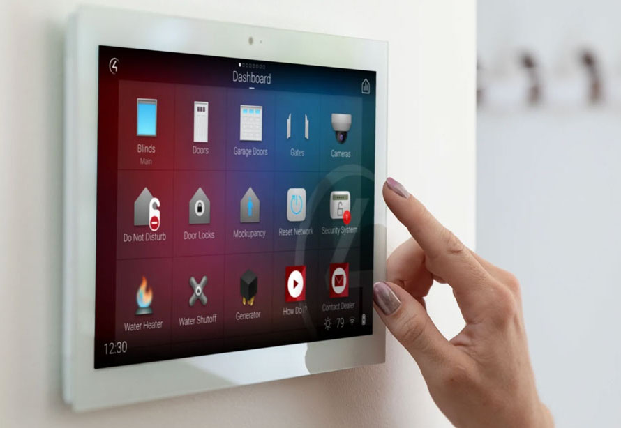 Large buttons on a smart home control screen