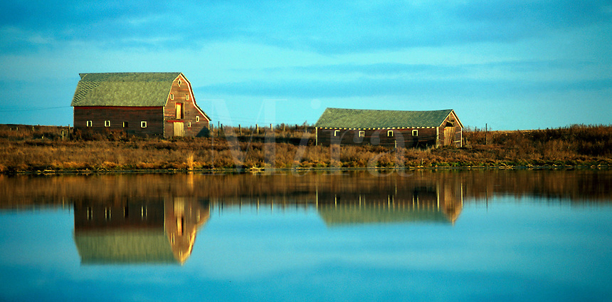 Farm landscape with barn