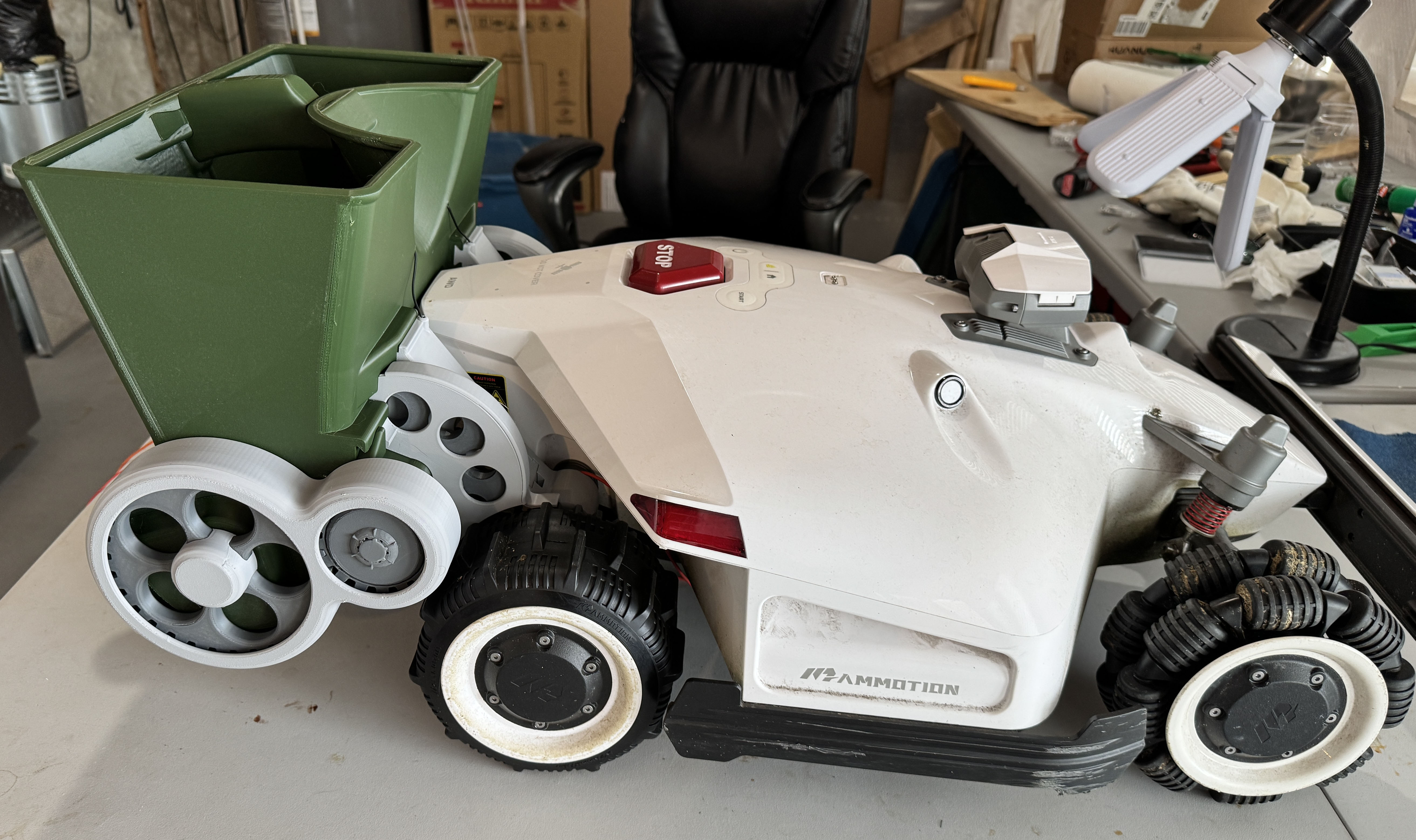 Workshop with tools and materials