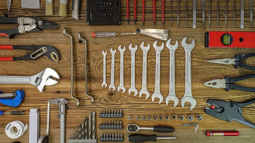 Workshop with tools and materials