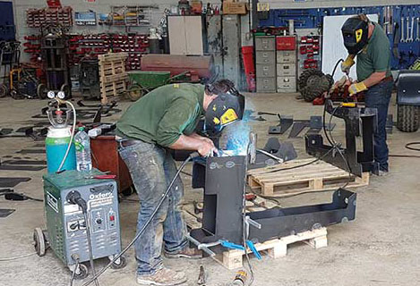 Workshop with tools and materials