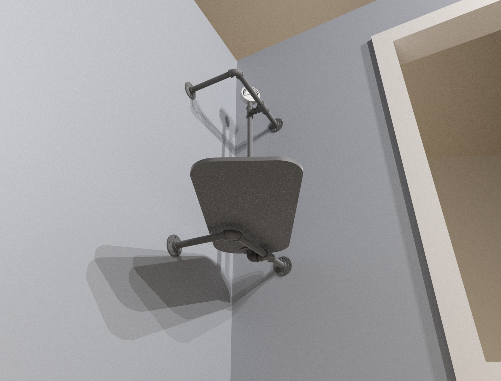 3D model of a metal assembly in CAD software