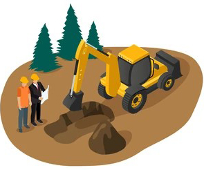 Civil construction software on screen