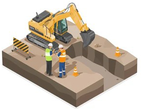 Civil construction software on screen