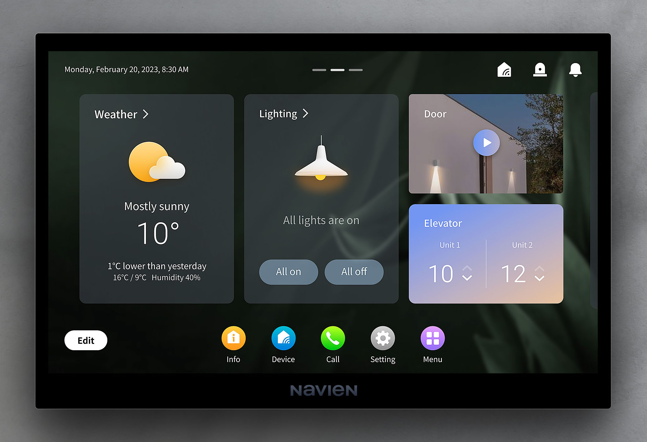 Gateway controller dashboard showing connected devices and status