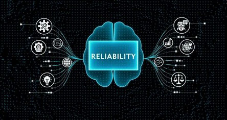 Icons representing reliability, scalability, and compatibility