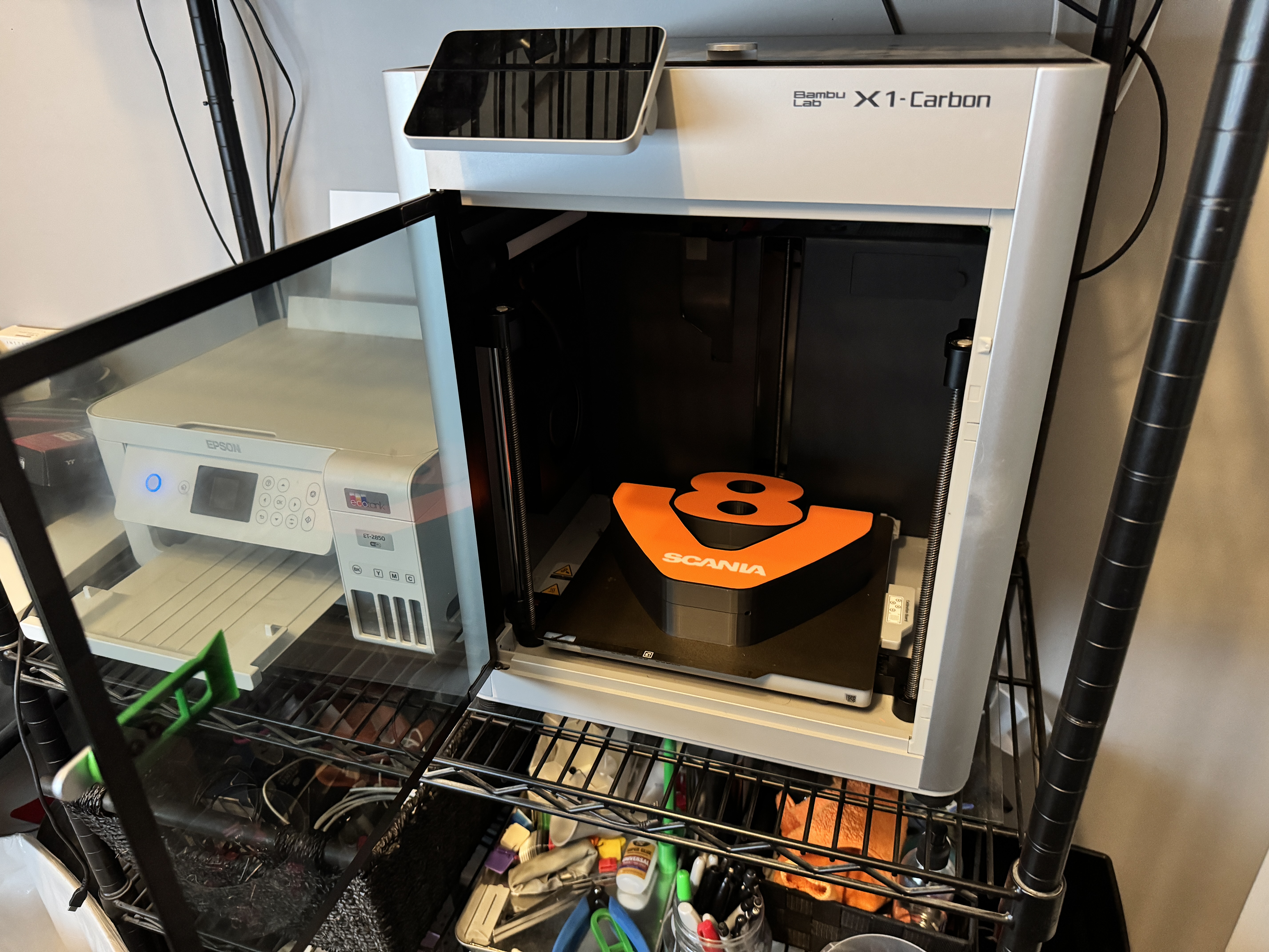 Workshop with tools and materials