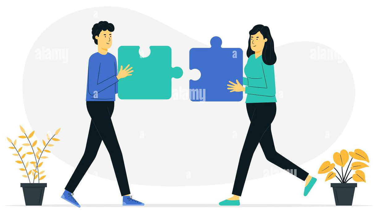 Two people collaborating on a design